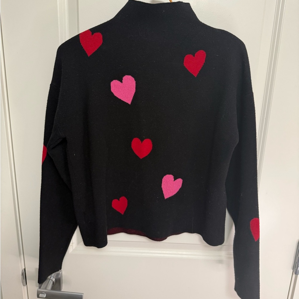 Nicole Miller Black Heart Pattern Women's Cropped Sweater in size M - Picture 7 of 7